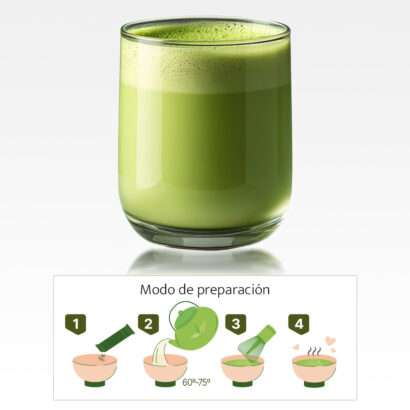 Preapracion matcha te verde saludable.
